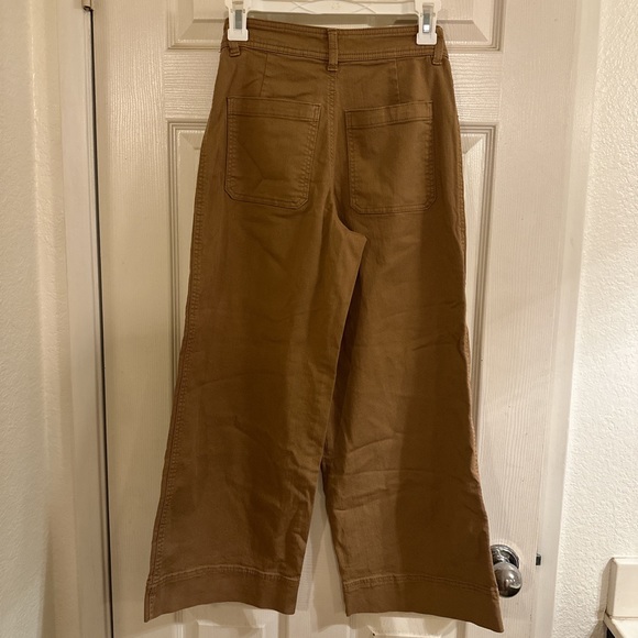 Khaki Wide Leg Crop Size 4 - Picture 2 of 3